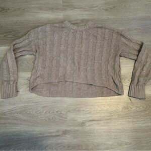 Pink Rose Women's Cable Knit Sweater - Taupe